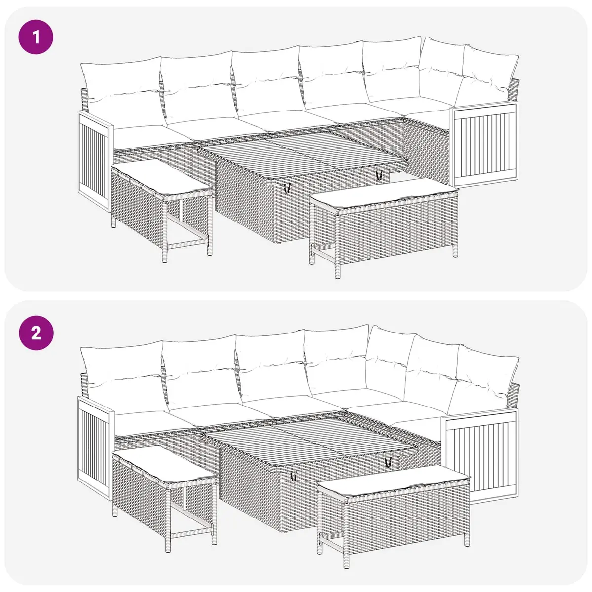 Garden Sofa Set 9 Piece Outdoor Seating Black Poly Rattan Steel Frame Patio Lounge