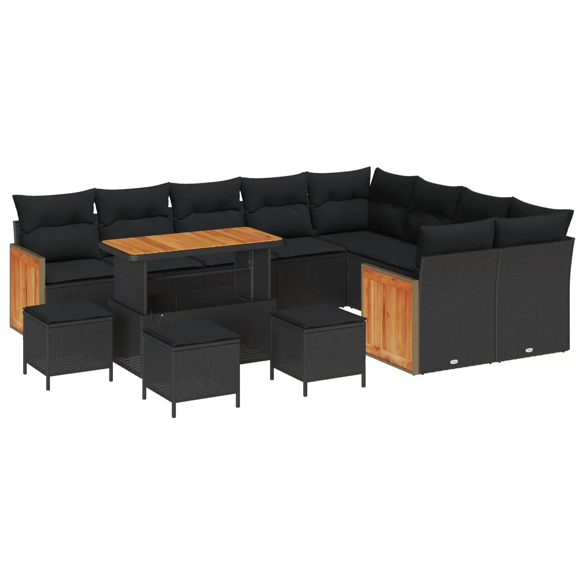 13-Piece Garden Sofa Set in Black