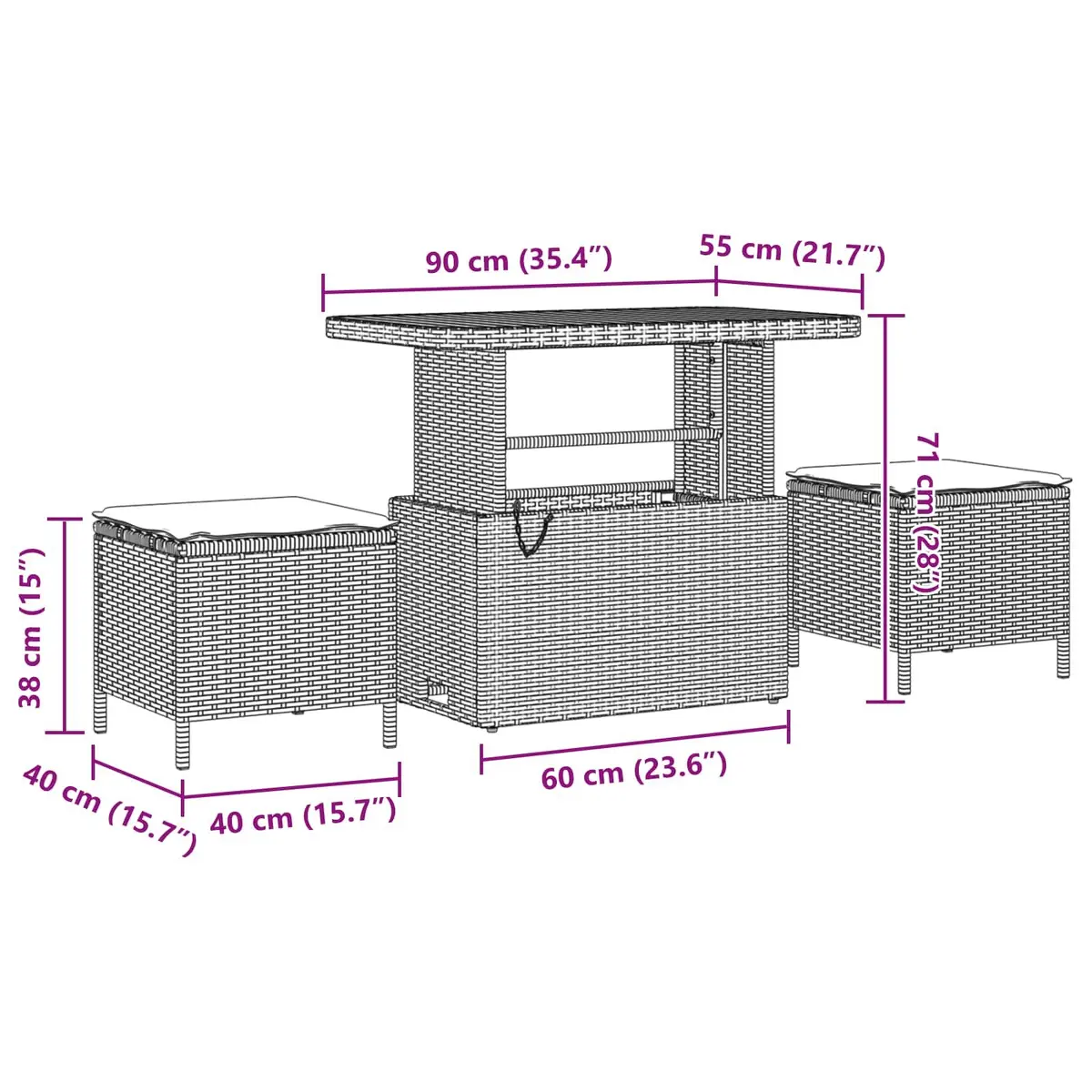 Outdoor Garden Sofa Set 8 Piece Modular Seating Black Poly Rattan Steel Frame