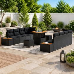Specifications of 11-Piece Black Outdoor Garden Sofa Set
