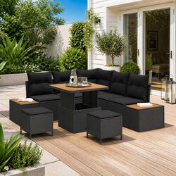 Specifications of 8-Piece Modular Outdoor Garden Sofa Set
