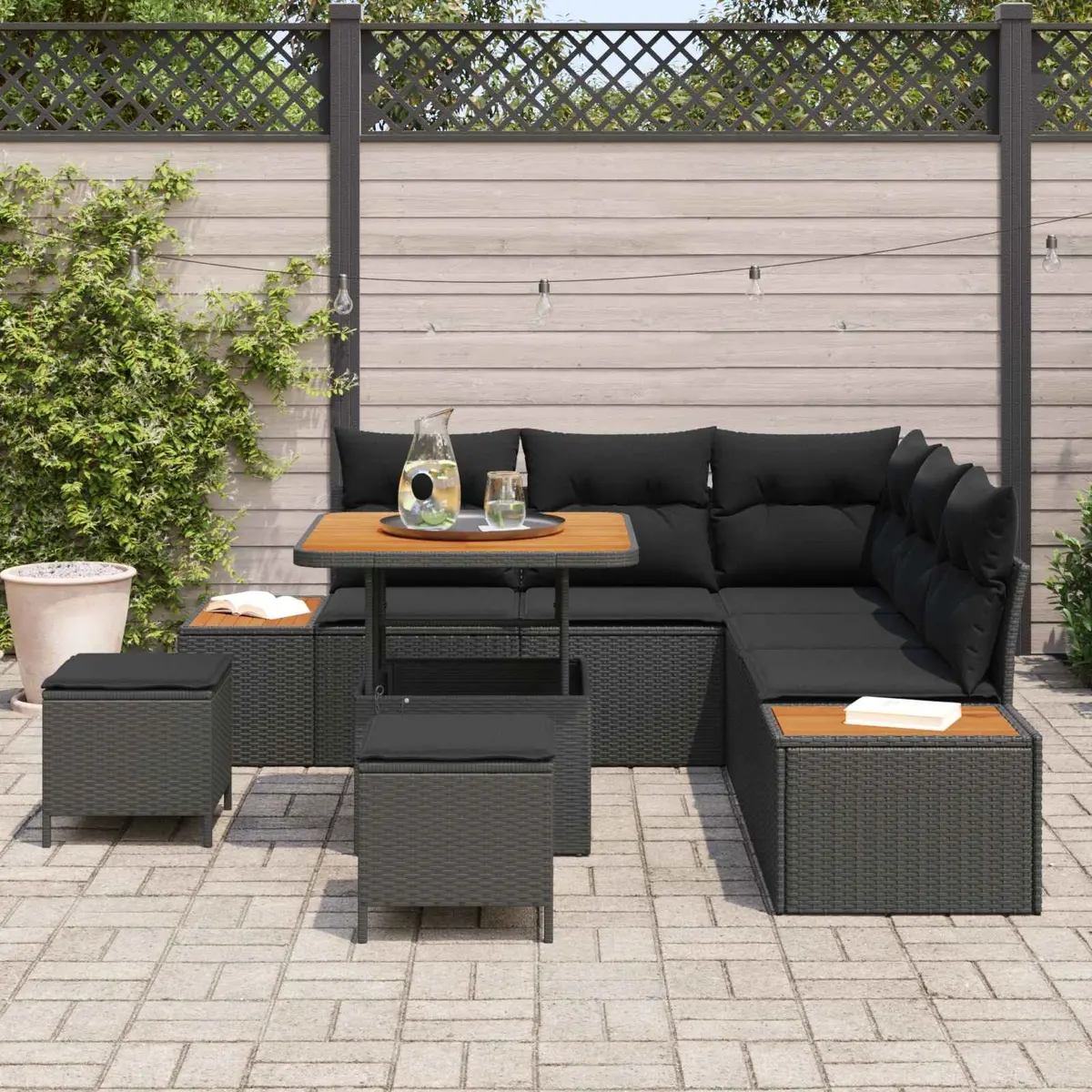 8-Piece Modular Outdoor Garden Sofa Set