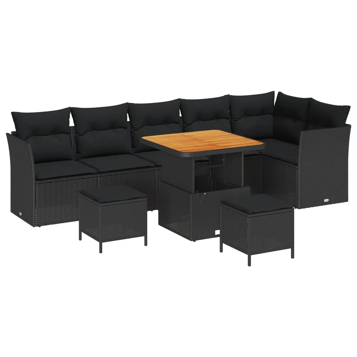 9 Piece Outdoor Sofa Set with Cushions