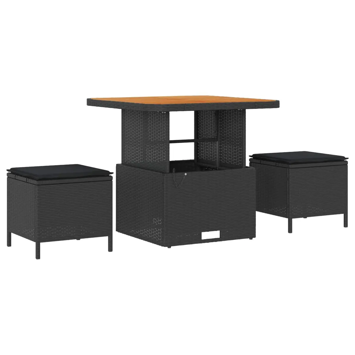 Modular Garden Sofa Set Outdoor Patio 17 Pieces Black Poly Rattan
