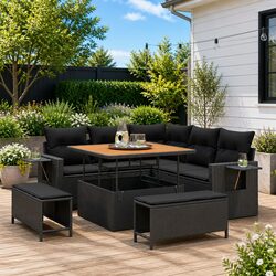 Specifications of 9-Piece Black Outdoor Sofa Set