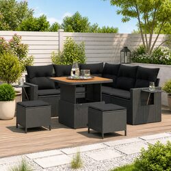 Specifications of 9-Piece Black Modular Sofa Set