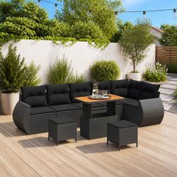 Specifications of 9 Piece Black Modular Sofa Set