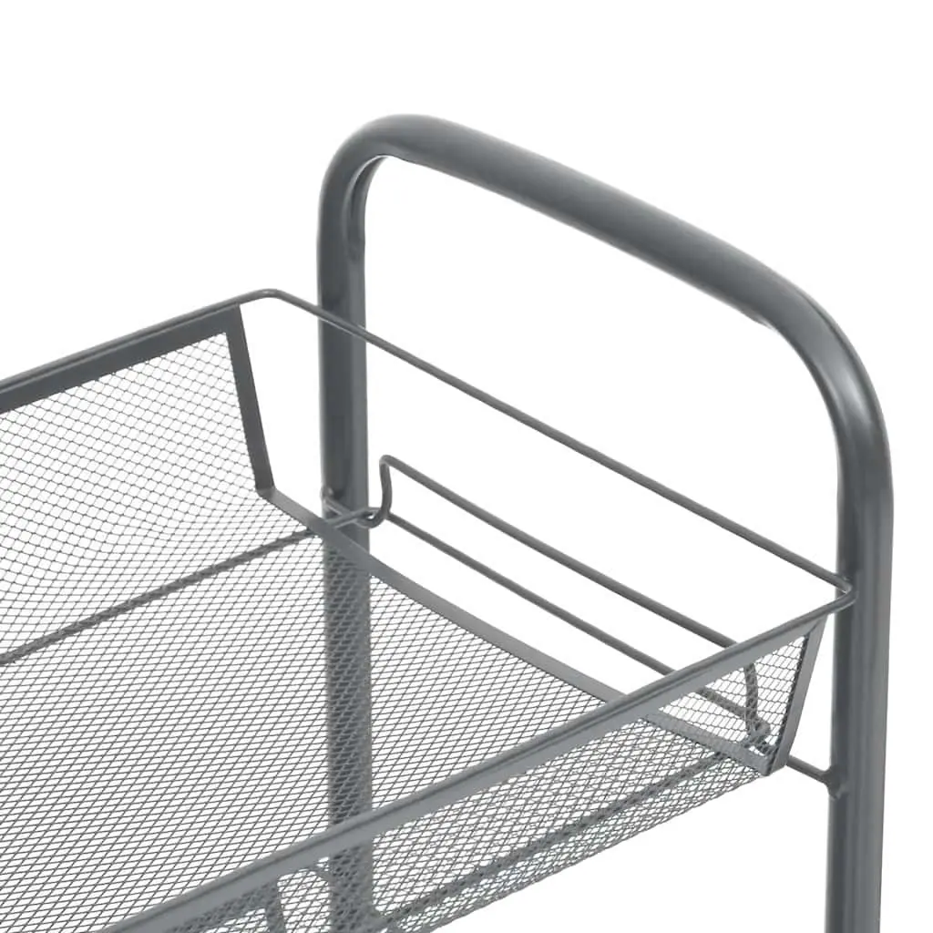 5-Tier Kitchen Trolley Grey Storage Cart Organiser for Kitchen Bathroom Office 46 x 26 x 105 cm