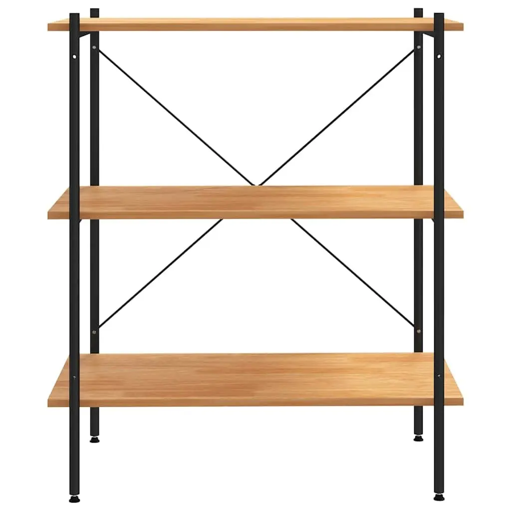 3-Tier Shelving Unit Black Oak Standing Shelf Storage Organiser 80x40x92cm
