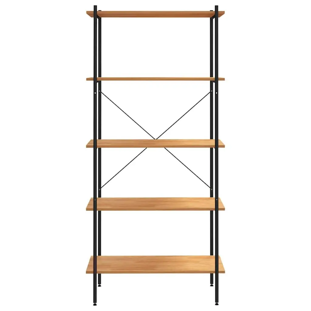 5-Tier Shelving Unit for Office Living Room Garage Black Oak 80cm x 40cm x 163cm