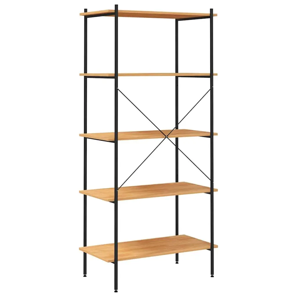 5-Tier Shelving Unit for Office Living Room Garage Black Oak 80cm x 40cm x 163cm