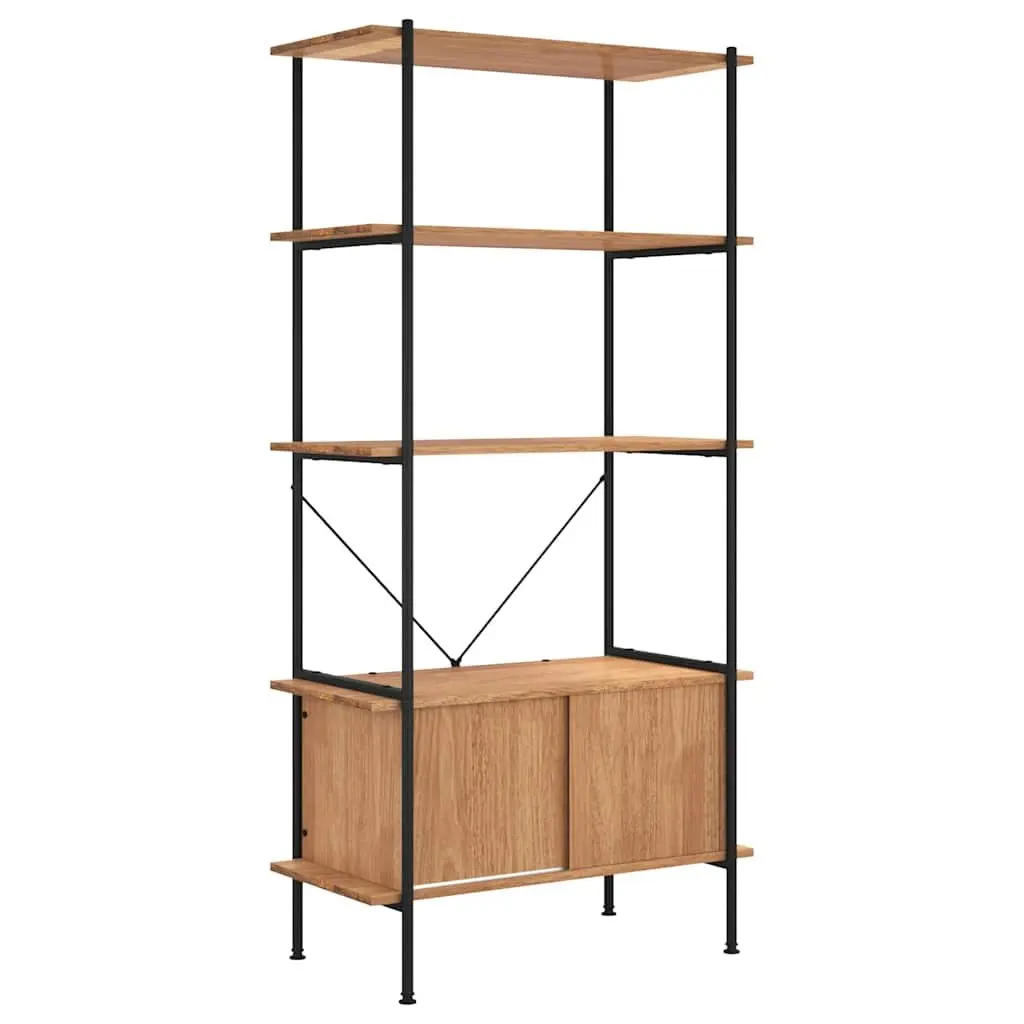 5-Tier Shelving Unit with Cabinet Storage for Home Office 80x40x163cm
