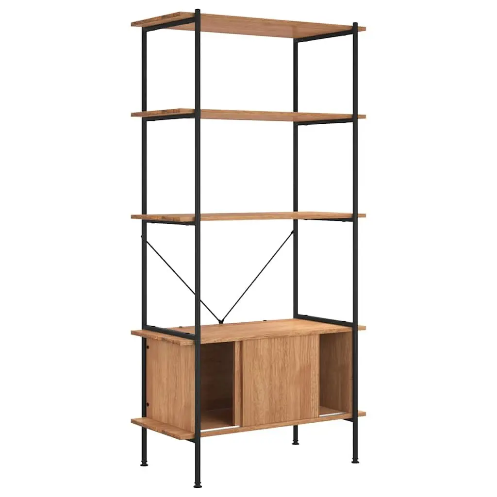 5-Tier Shelving Unit with Cabinet Storage for Home Office 80x40x163cm