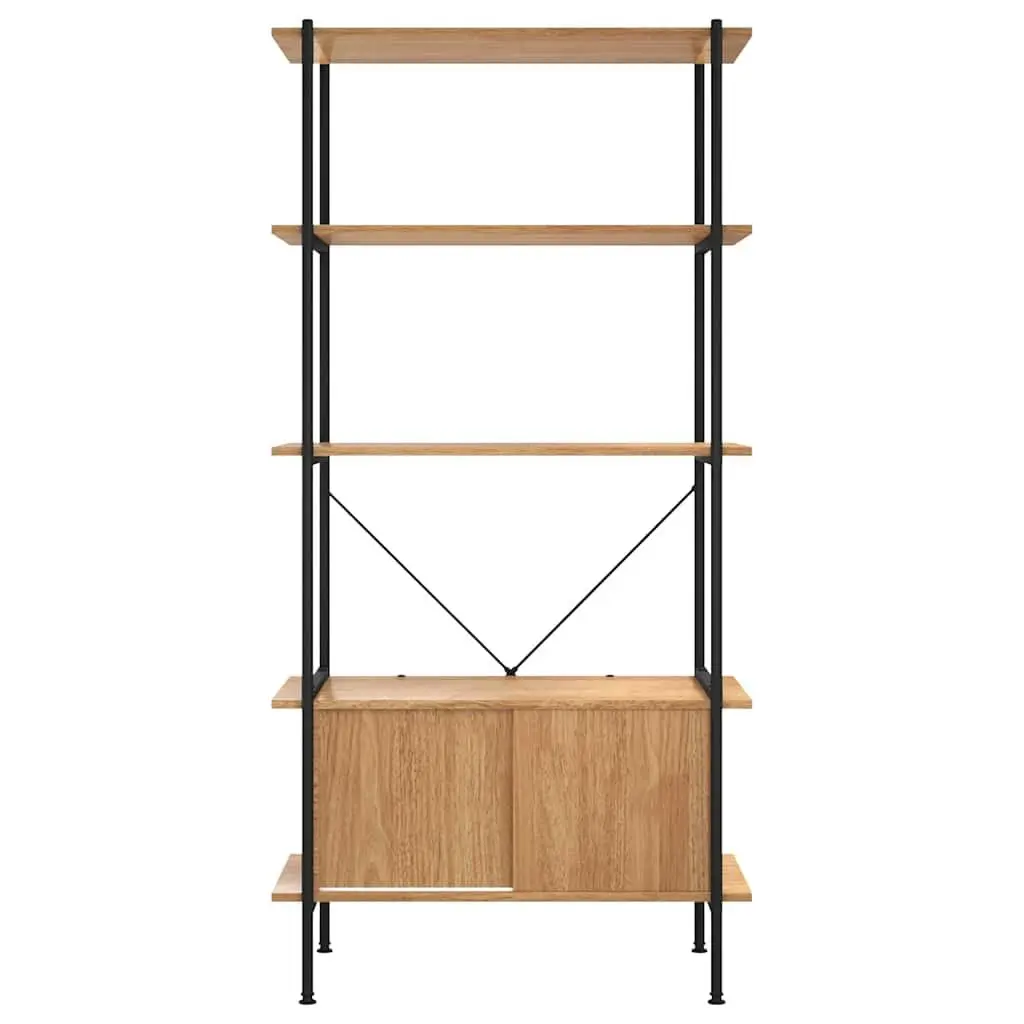 5-Tier Shelving Unit with Cabinet Storage for Home Office 80x40x163cm
