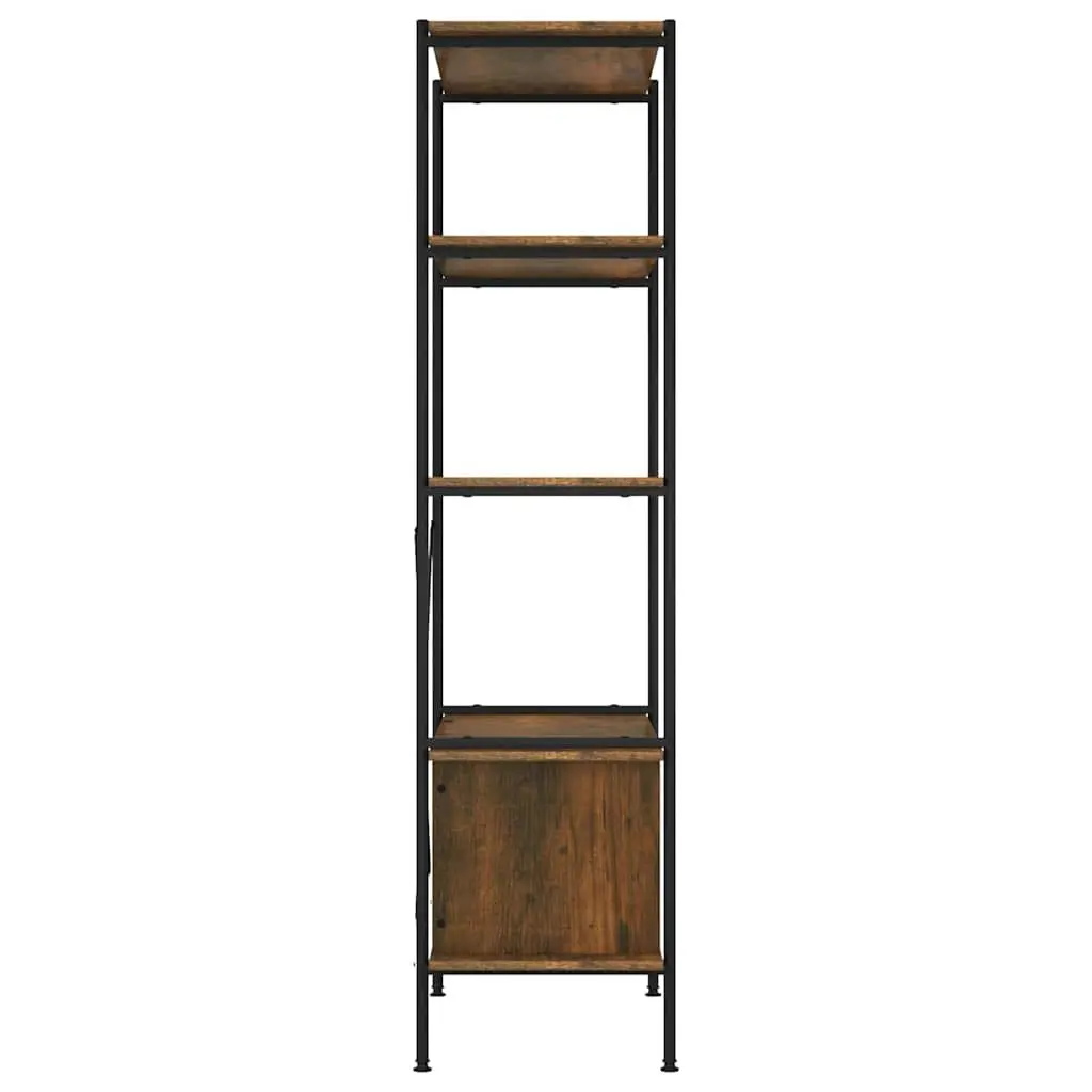 5-Tier Shelving Unit with Cabinet Storage for Home Office Brown