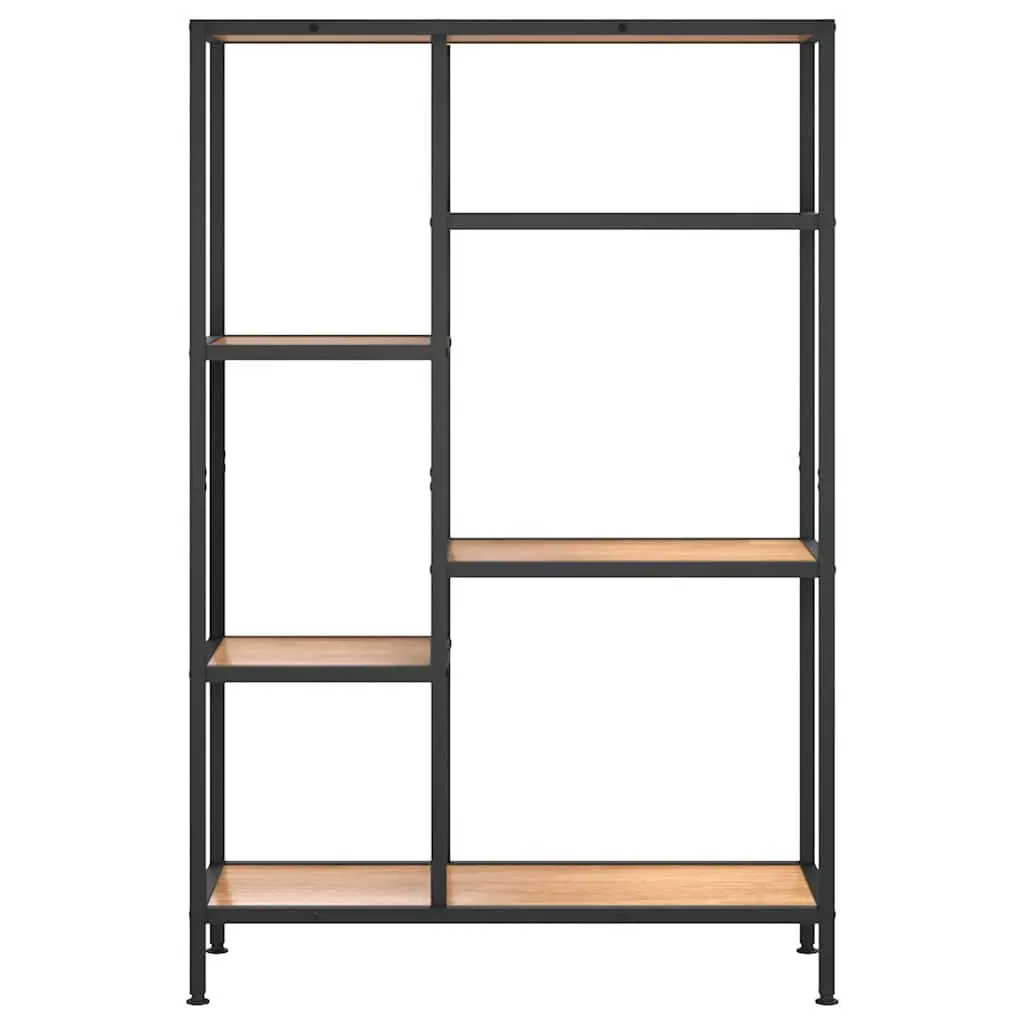 Bookcase Shelving Unit Home Office 80x30x120 cm Steel Frame Brown Storage Organiser Shelf