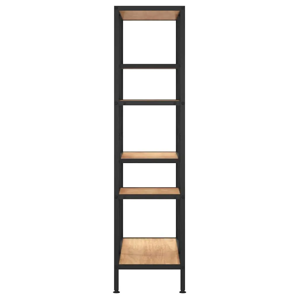 Bookcase Shelving Unit Home Office 80x30x120 cm Steel Frame Brown Storage Organiser Shelf