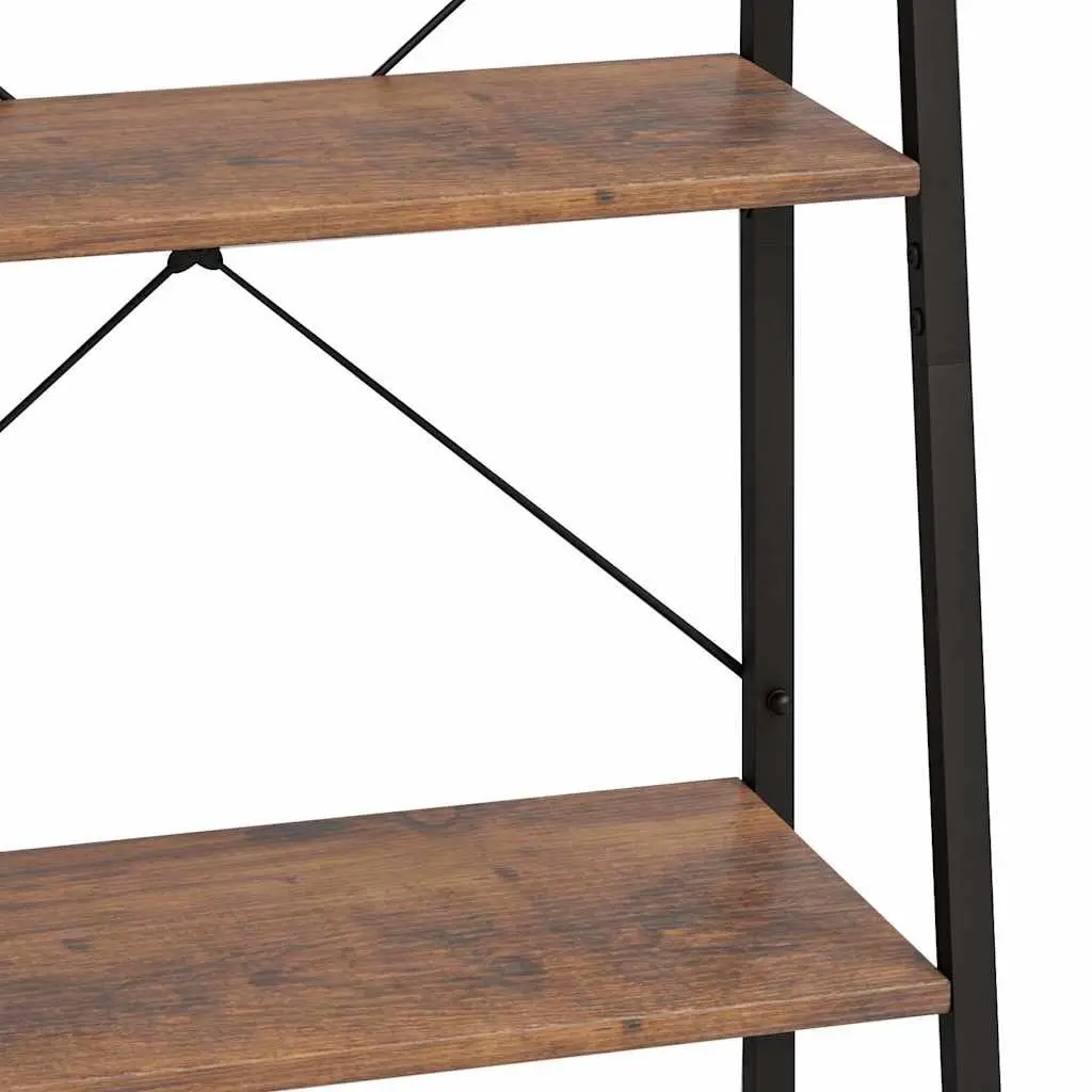 5-Tier Standing Shelf Dark Brown Black Storage Bookcase Home Office Display Rack