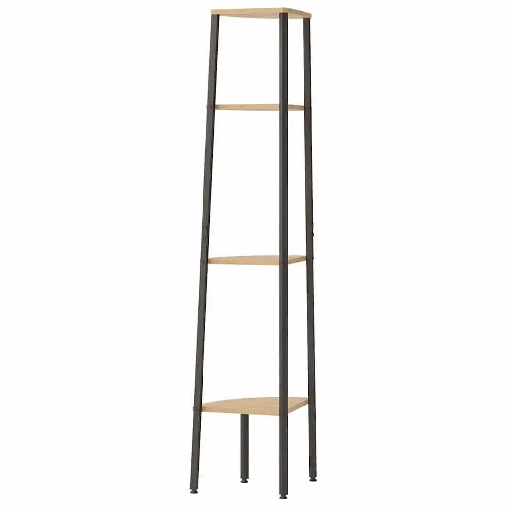 4-Tier Corner Shelf Unit Storage Bookcase Standing Shelves Living Room Home
