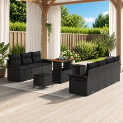 Outdoor Garden Sofa Set 10 Pieces Modular Rattan Seating with Storage Cushions
