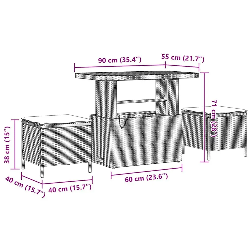Modular Rattan Garden Sofa Set 10 Pieces Outdoor Patio Furniture with Storage Cushions