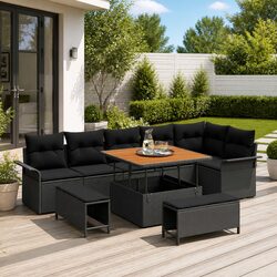 Outdoor Garden Sofa Set 9 Pieces: Specs and Features Overview