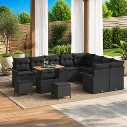 12-Piece Modular Garden Sofa Set with Storage Compartment