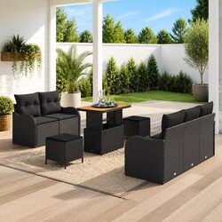 Specifications for Outdoor Garden Sofa Set: 8-Piece Black