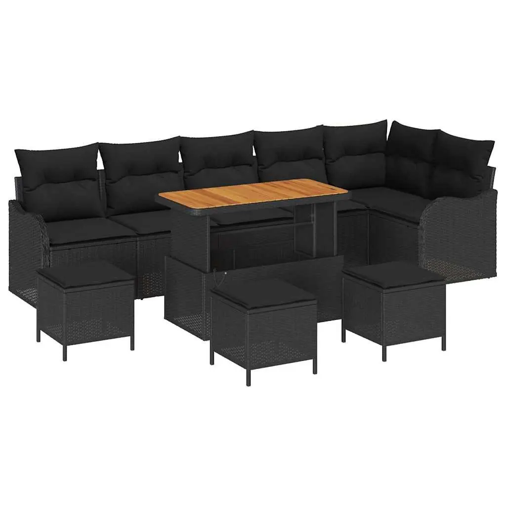 Modular Outdoor Garden Sofa Set 10 Pieces Patio Lounge with Cushions
