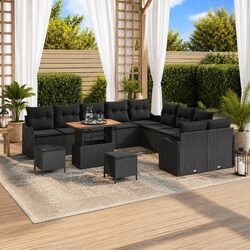 Specifications of Black 13-Piece Poly Rattan Sofa Set for Outdoors