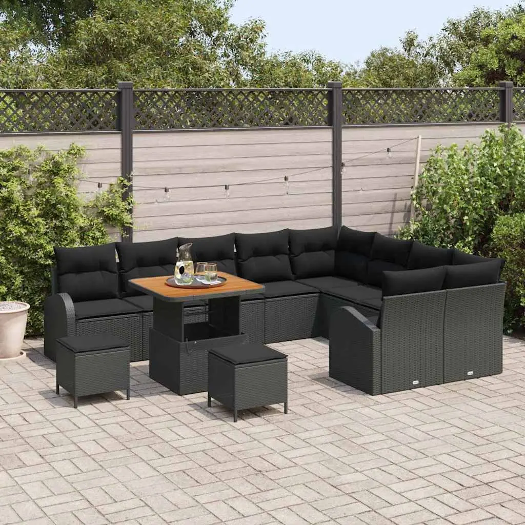Garden Sofa Set Outdoor Patio Furniture 12 Pieces Black