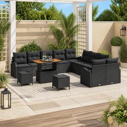 Wardrobe Set 13 Pieces with Storage, Black Outdoor Furniture