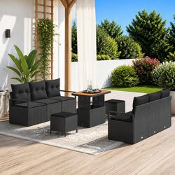 9 Piece Modular Garden Sofa Set with Storage Compartment