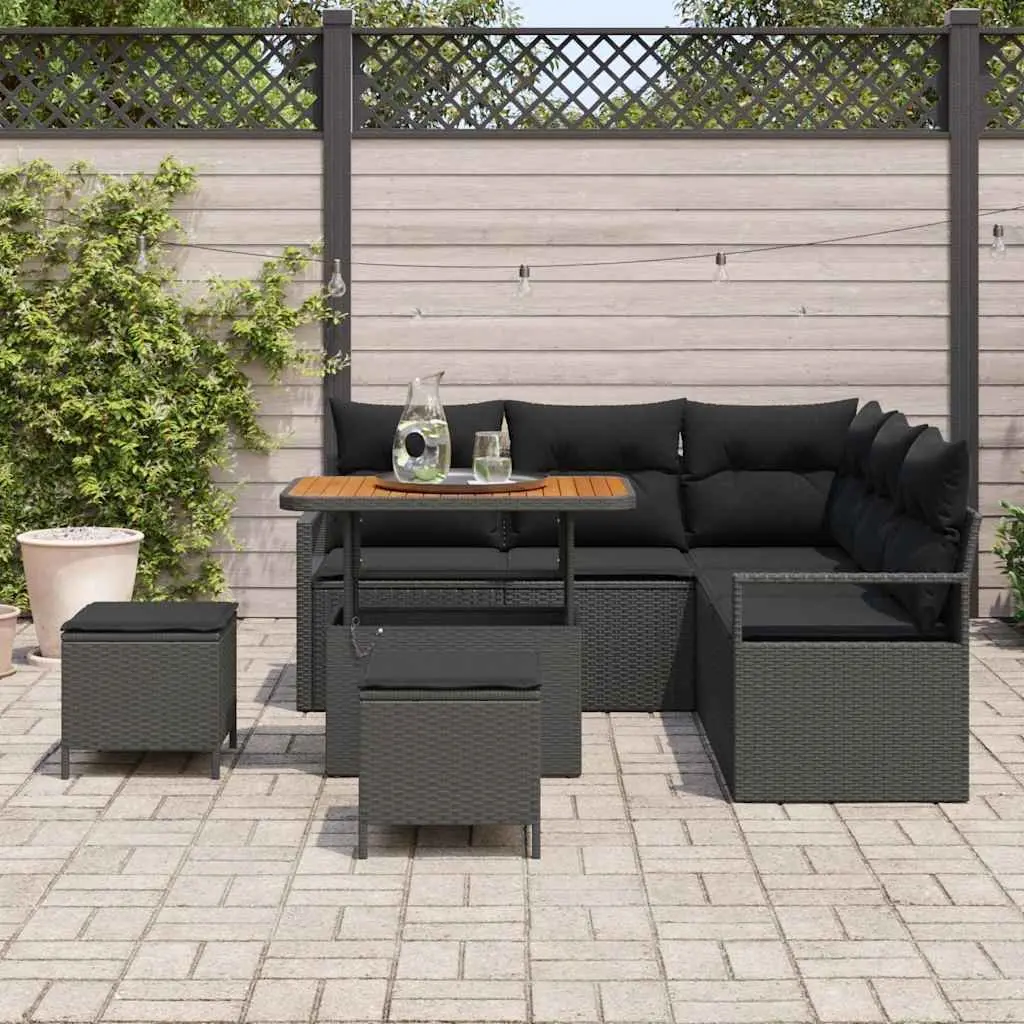 Outdoor Garden Sofa Set 8 Pcs Modular Rattan Sectional Seating with Storage
