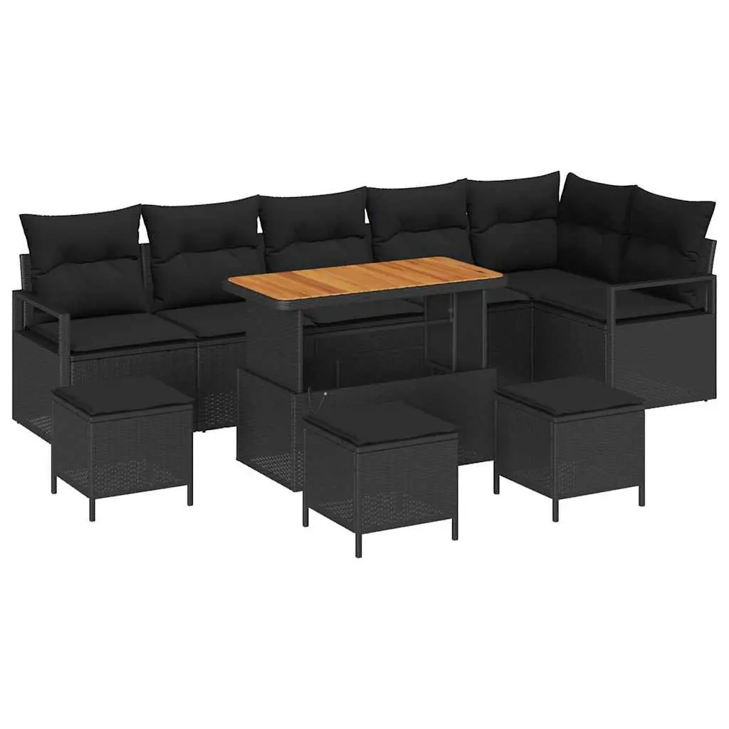 Outdoor Rattan Garden Sofa Set Modular Seating Black 10 Piece
