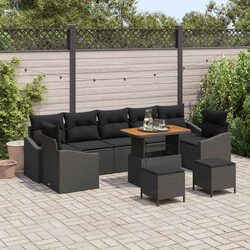 10-Piece Modular Sofa Set: 4 Arm Chairs, 3 Centers, 2 Stools