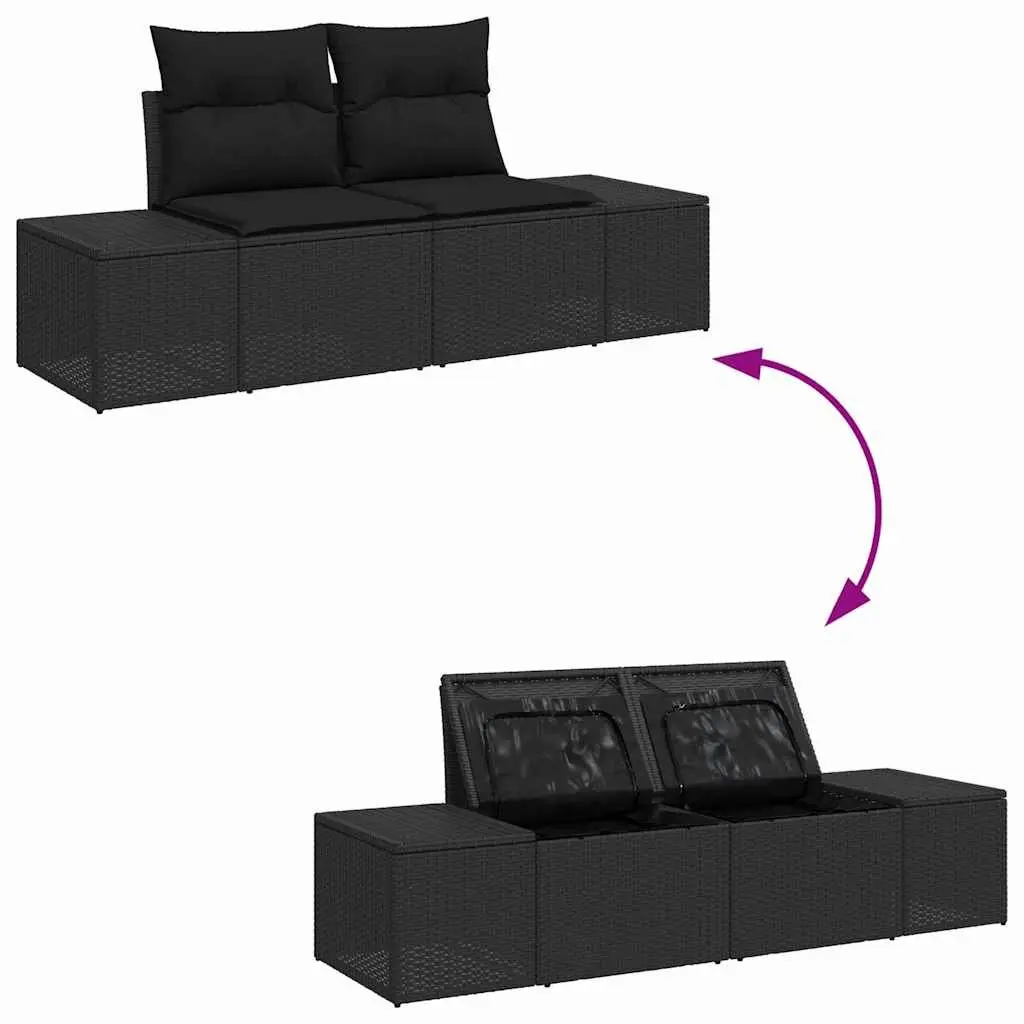 Outdoor Garden Sofa Set Modular Patio Seating Black