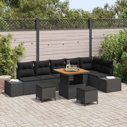 Specifications of the 9-Piece Modular Black Garden Sofa Set
