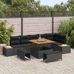 Specifications of 9-Piece Black Rattan Garden Sofa Set