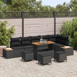 Specifications of 10-Piece Black Patio Lounge Set