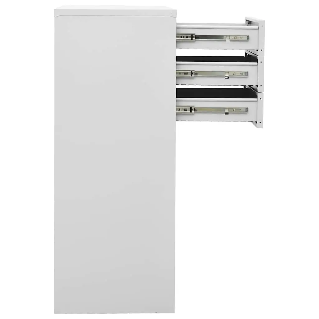 Office Storage Cabinet Grey Steel 90W x 40D x 102H cm