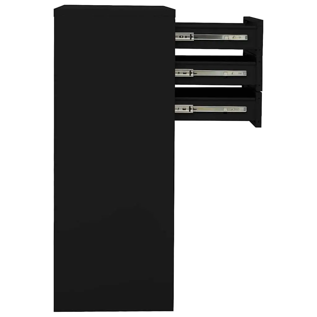 Storage Cabinet Office Filing Organizer Black Steel Adjustable Shelf
