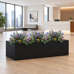 Office Flower Box Specifications: Anthracite Steel Planter