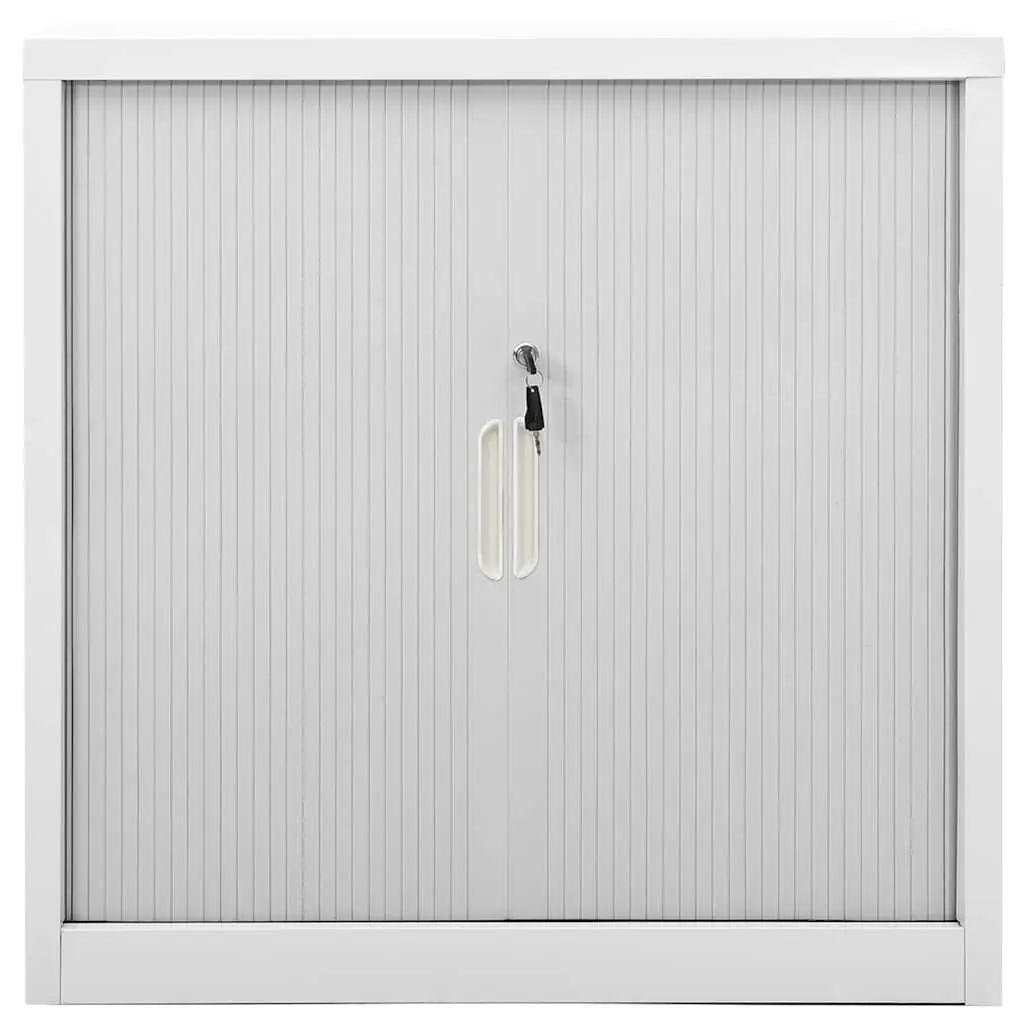 Sliding Door Storage Cabinet Grey Steel Shelves Lockers Organizer 90x40x90cm
