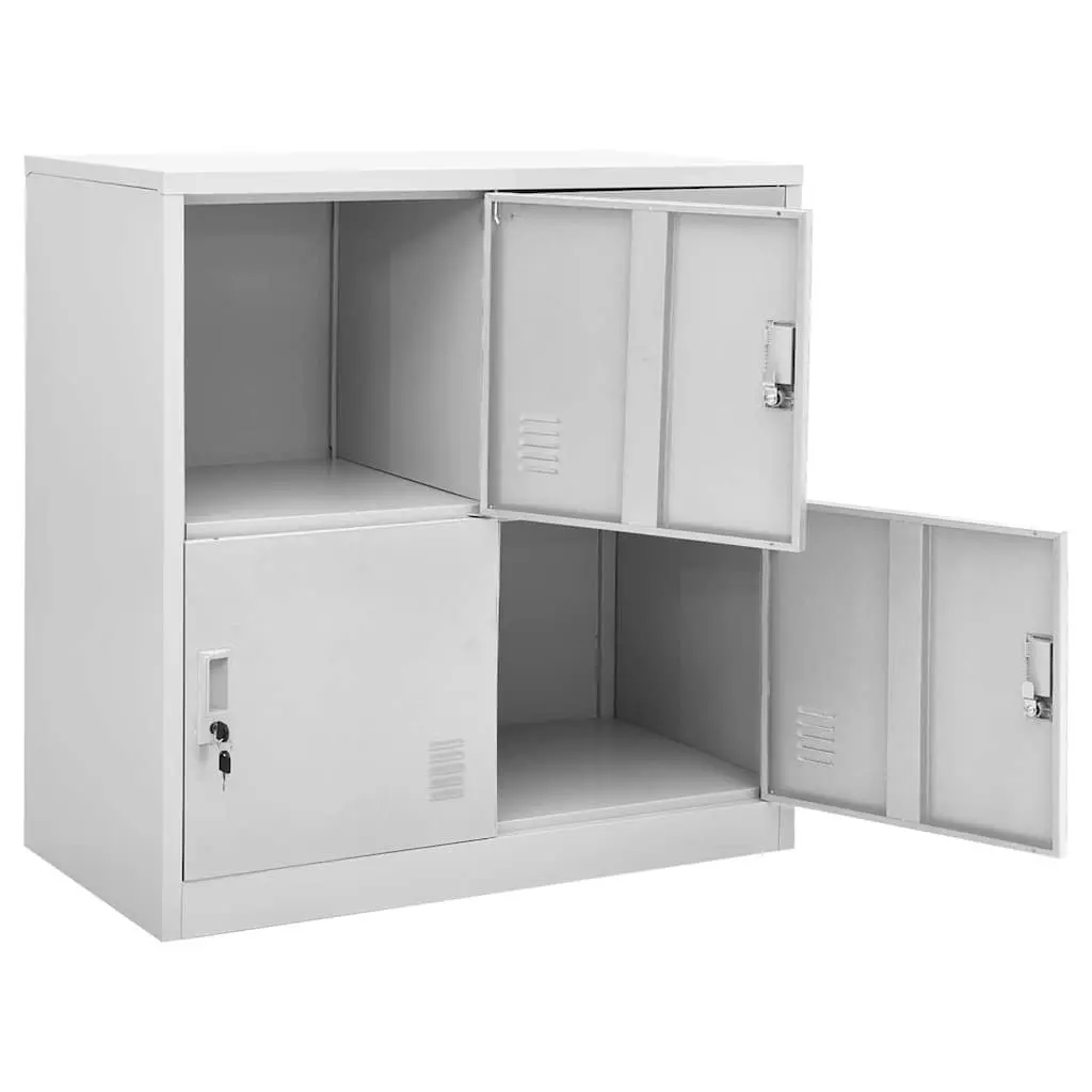 Steel Locker Cabinet Storage Office School Grey 90x45x92.5cm