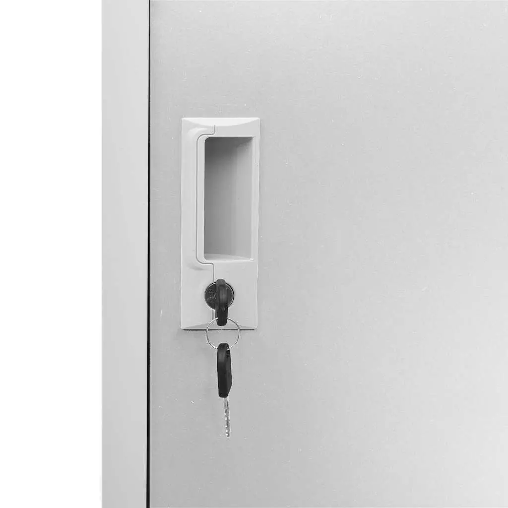 Steel Locker Cabinet Storage Office School Grey 90x45x92.5cm