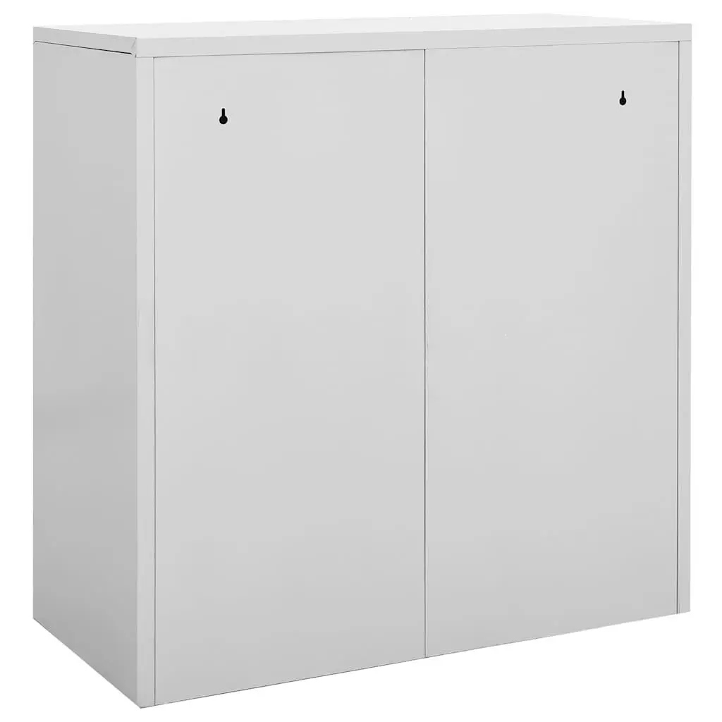 Locker Cabinet Storage Organiser Light Grey Steel Modern Design Office Home