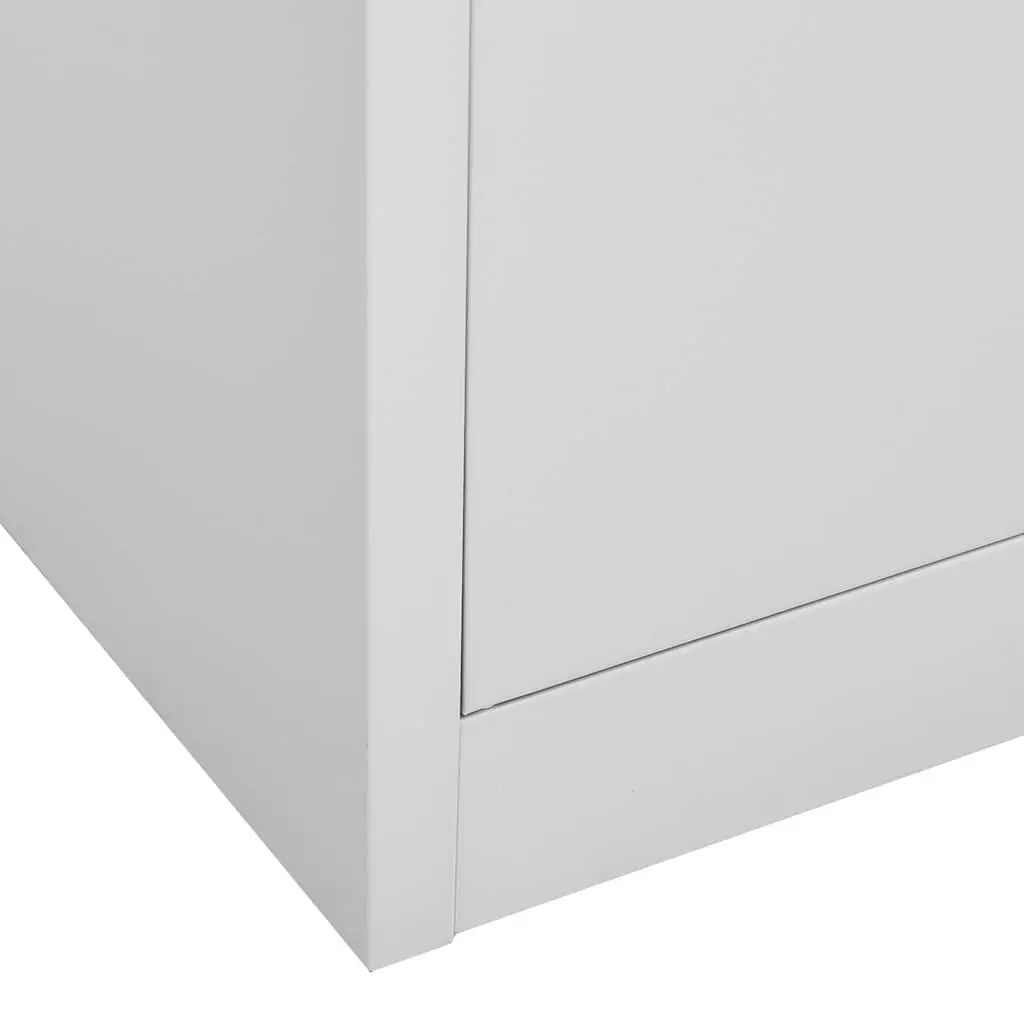 Locker Cabinet Storage Organiser Light Grey Steel Modern Design Office Home