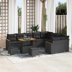 Complete Specifications for 12 Piece Black Modular Garden Sofa Set