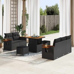 Specifications of 10-Piece Black Garden Sofa Set